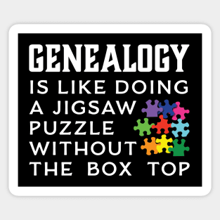 Genealogy Is Like Doing A Jigsaw Puzzle Sticker